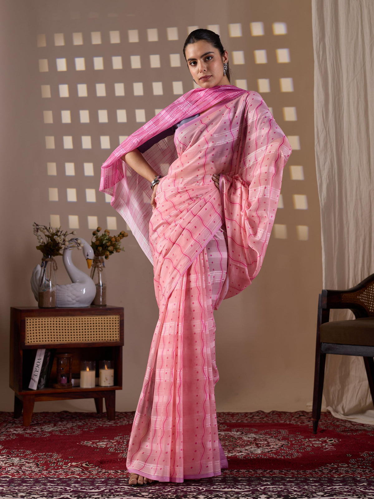Pink Monsoon Printed Saree for Casual and Festive Wear