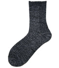 A pair of charcoal gray antracite short socks shown in profile.
