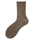 A pair of brown ribbed short socks for women