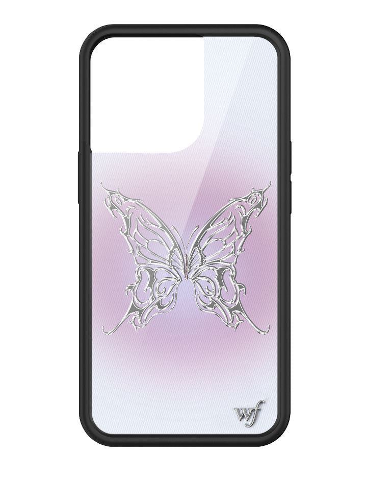 AI Butterfly iPhone Case in Heliotrope Purple and Chrome Silver - Image 9