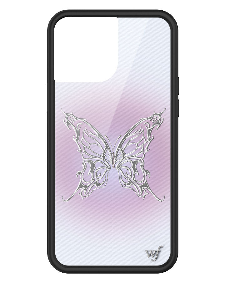 AI Butterfly iPhone Case in Heliotrope Purple and Chrome Silver - Image 7
