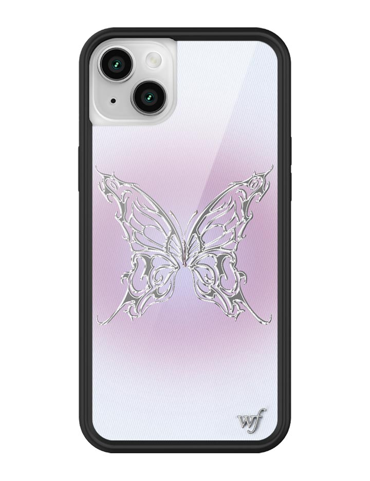 AI Butterfly iPhone Case in Heliotrope Purple and Chrome Silver - Image 5
