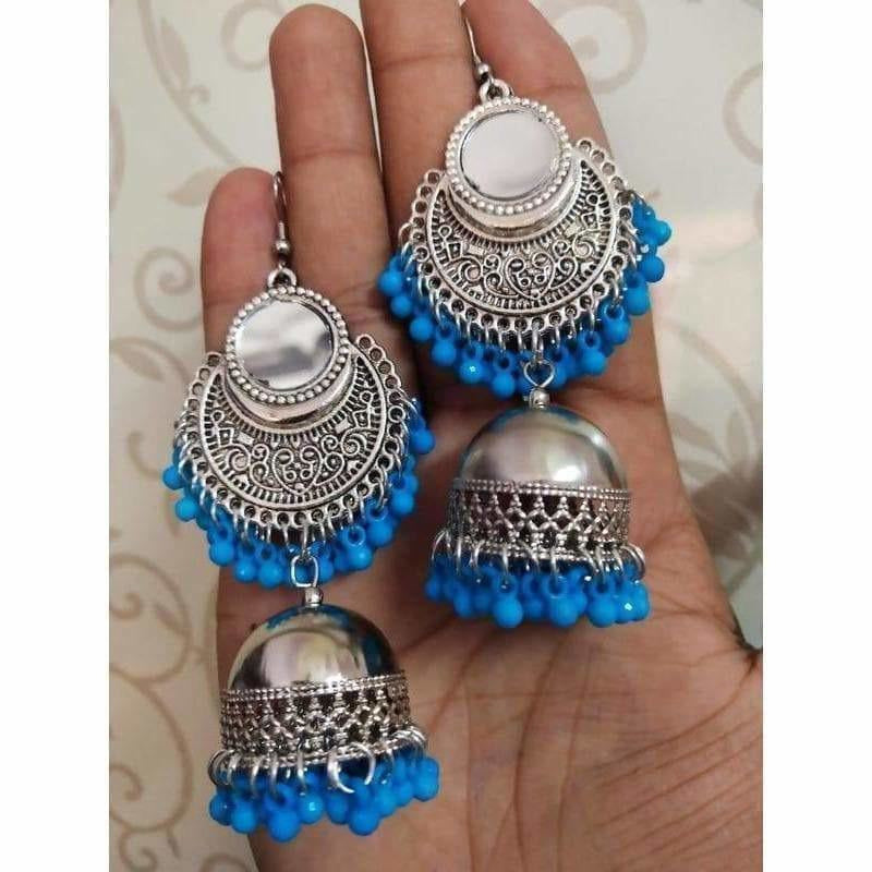 Blue artificial stone fashion dangle earrings for women