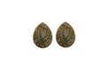 Stunning golden and black AD stone brass earrings for an elegant look