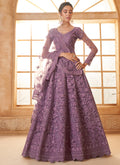 Light Purple Net Thread Work Wedding Lehenga Choli Set