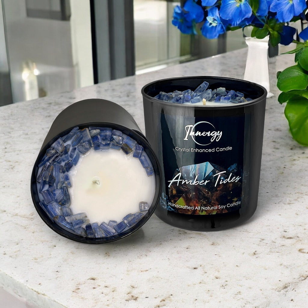 Amber Tides Crystal Candle, 10oz