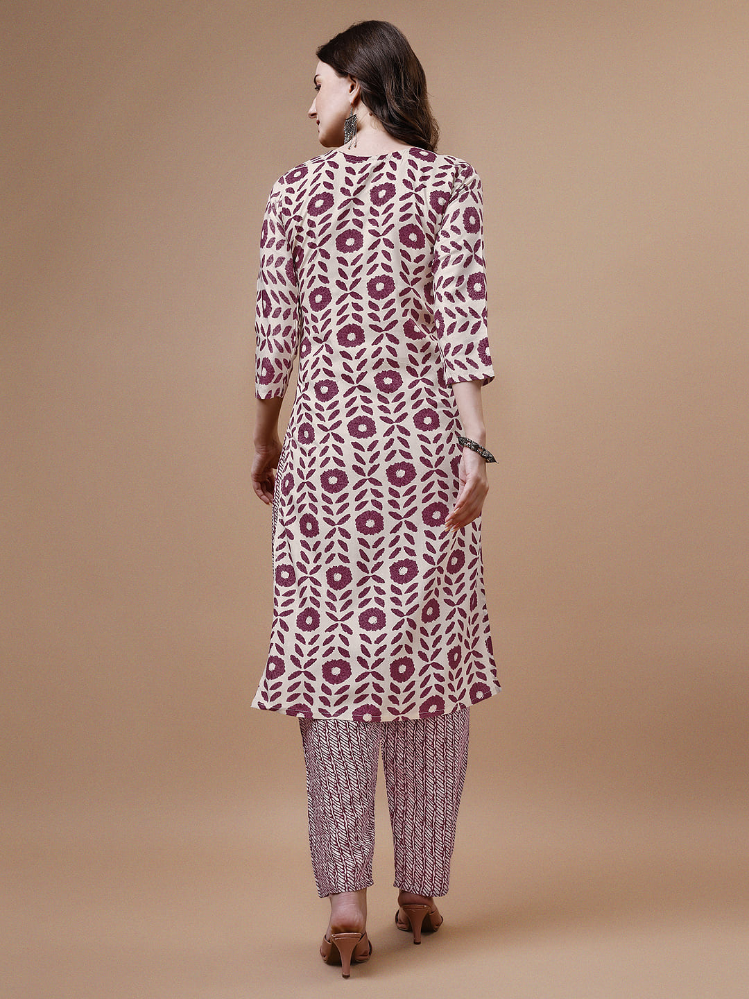 Women's Multicolor Printed Kurta With Matching Pant Set