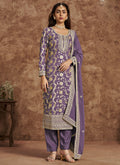 Lavender Dola silk jacquard salwar suit with gota patti and embroidery for weddings