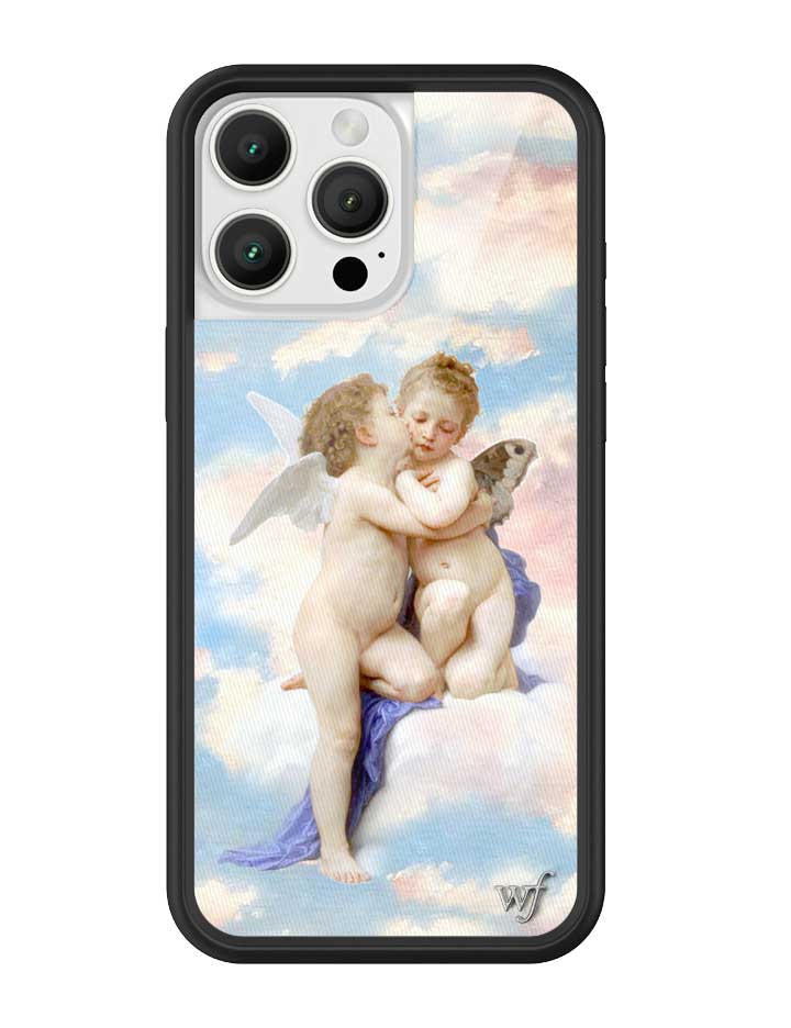 Angels iPhone case with classic art design and black rubber protective bumper