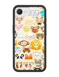 Animal Kingdom iPhone case with a variety of cartoon baby animal faces on a cream background