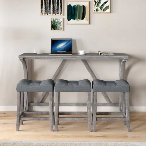Bar Table Set With Power Socket, Bar Table And Chair Set For Living Room, Dining Room, Games Room