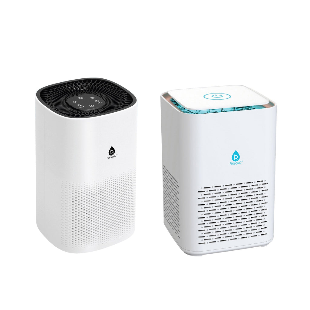 True HEPA Air Purifier Duo – 4-Stage Large Room Purifier + Compact 3-Stage Purifier Set