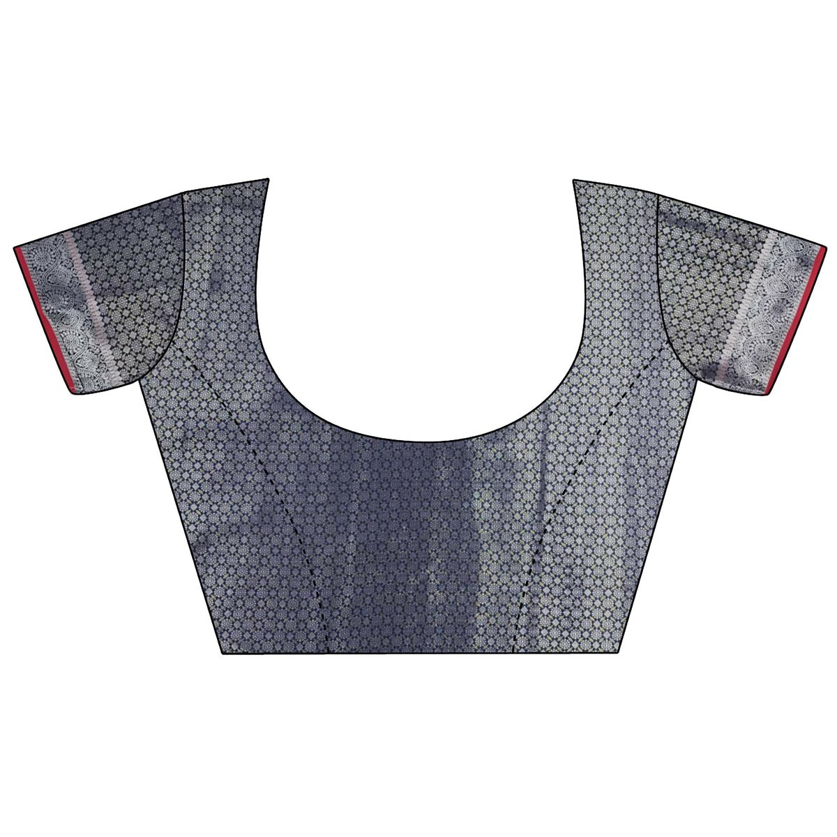 Navy Blue Checked Pattern Soft Silk Kanjivaram Saree