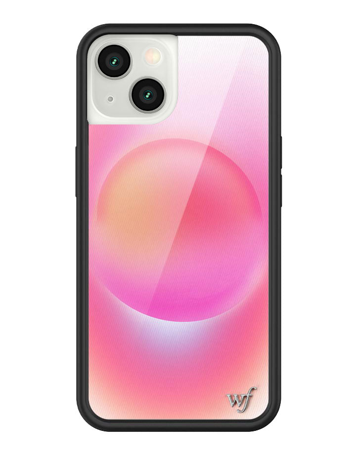 Hot Pink Aura iPhone Case with Durable Protective Black Bumper