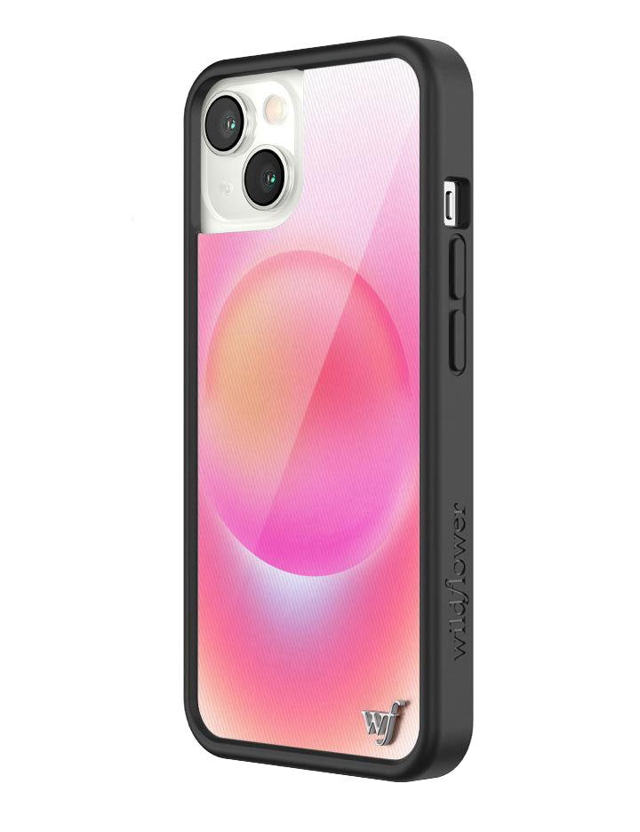 Hot Pink Aura iPhone Case with Durable Protective Black Bumper