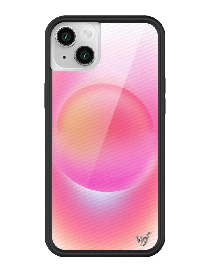 Hot Pink Aura iPhone Case with Durable Protective Black Bumper
