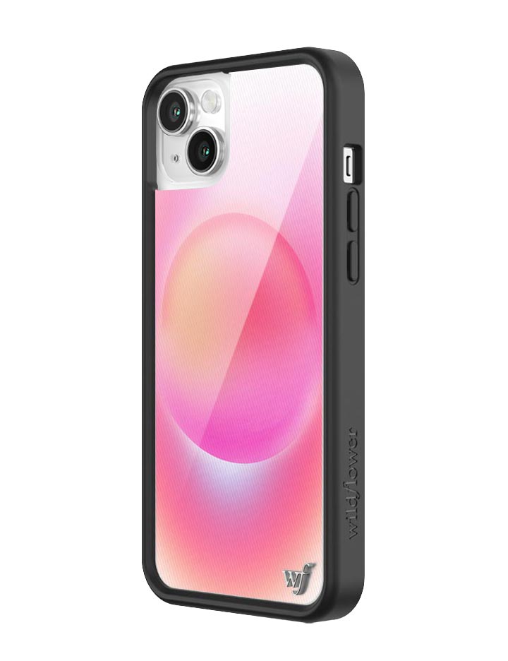 Hot Pink Aura iPhone Case with Durable Protective Black Bumper