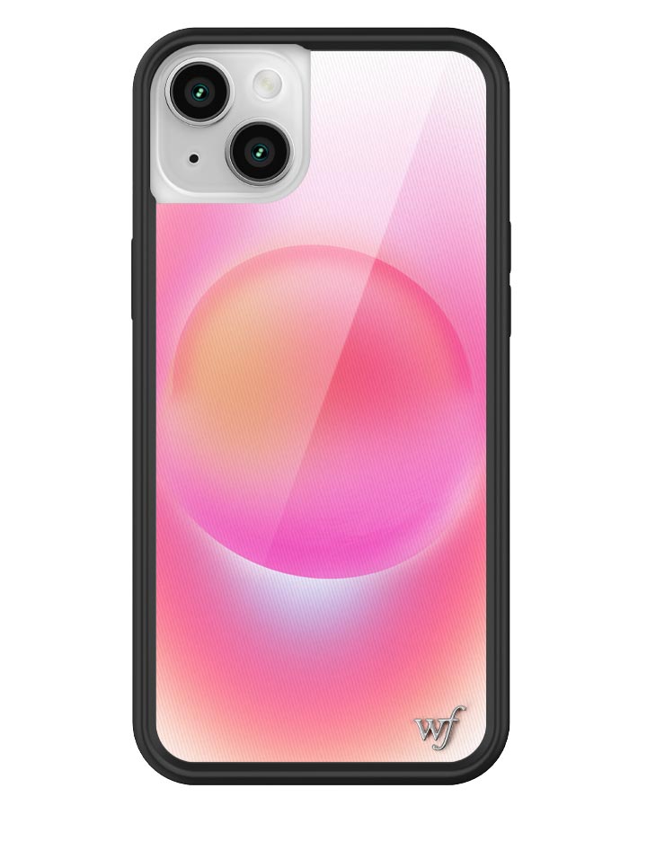 Hot Pink Aura iPhone Case with Durable Protective Black Bumper