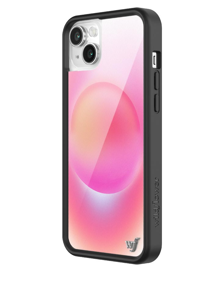 Hot Pink Aura iPhone Case with Durable Protective Black Bumper