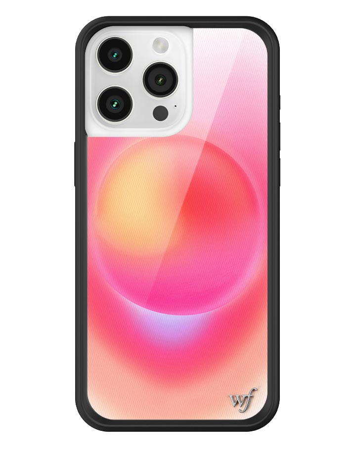 Hot Pink Aura iPhone Case with Durable Protective Black Bumper