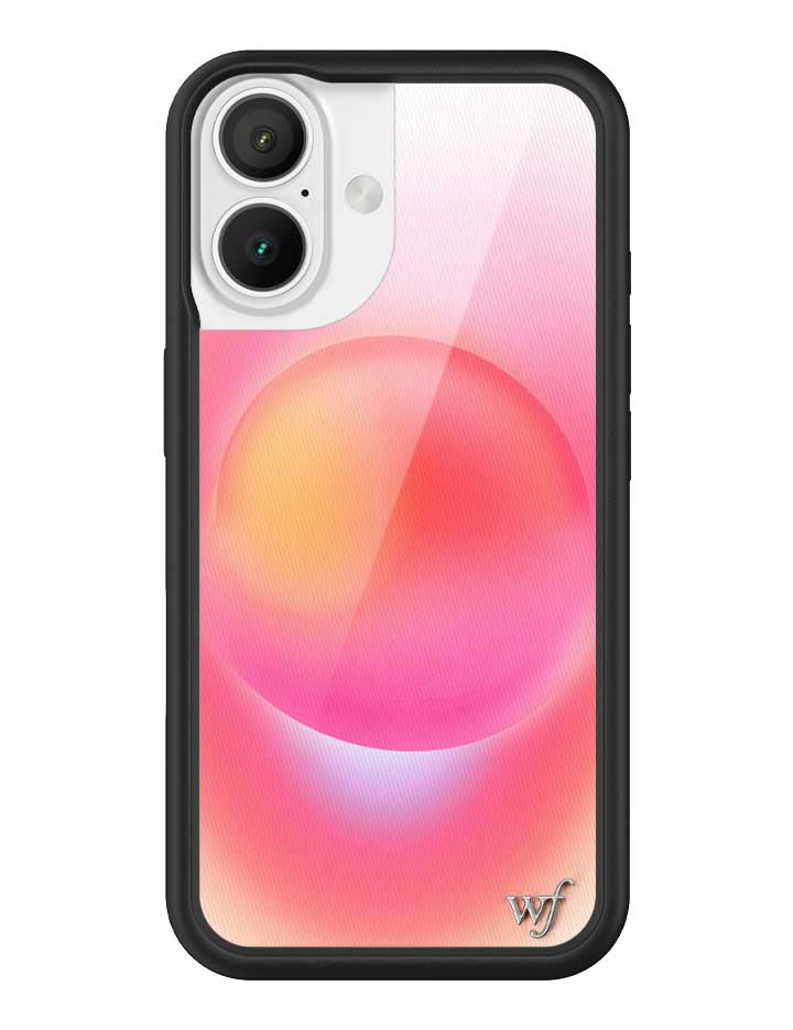 Hot Pink Aura iPhone Case with Durable Protective Black Bumper