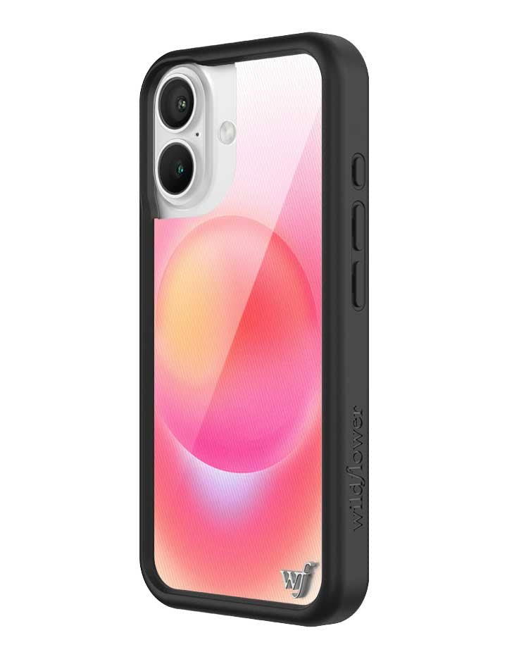 Hot Pink Aura iPhone Case with Durable Protective Black Bumper