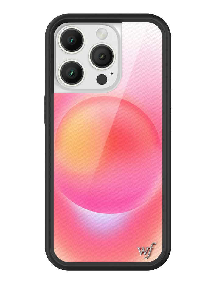 Hot Pink Aura iPhone Case with Durable Protective Black Bumper