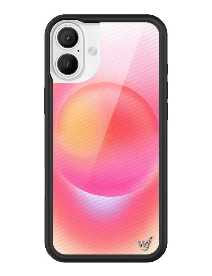 Hot Pink Aura iPhone Case with Durable Protective Black Bumper