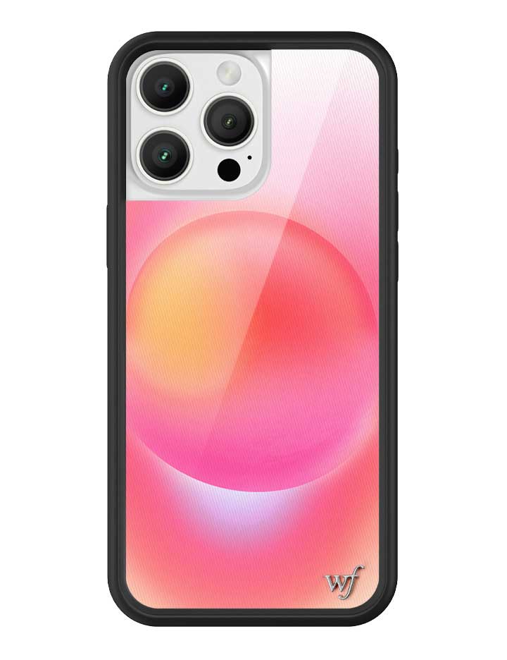 Hot Pink Aura iPhone Case with Durable Protective Black Bumper