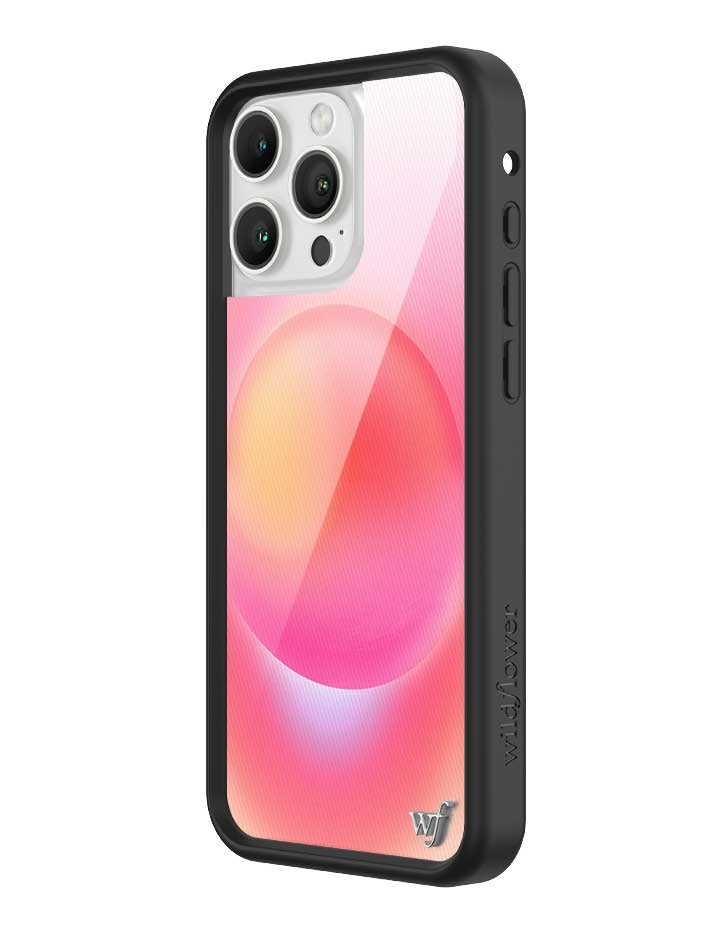 Hot Pink Aura iPhone Case with Durable Protective Black Bumper
