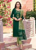 Prazu Fashion Green Viscose Reyon Embroidered Salwar Suit