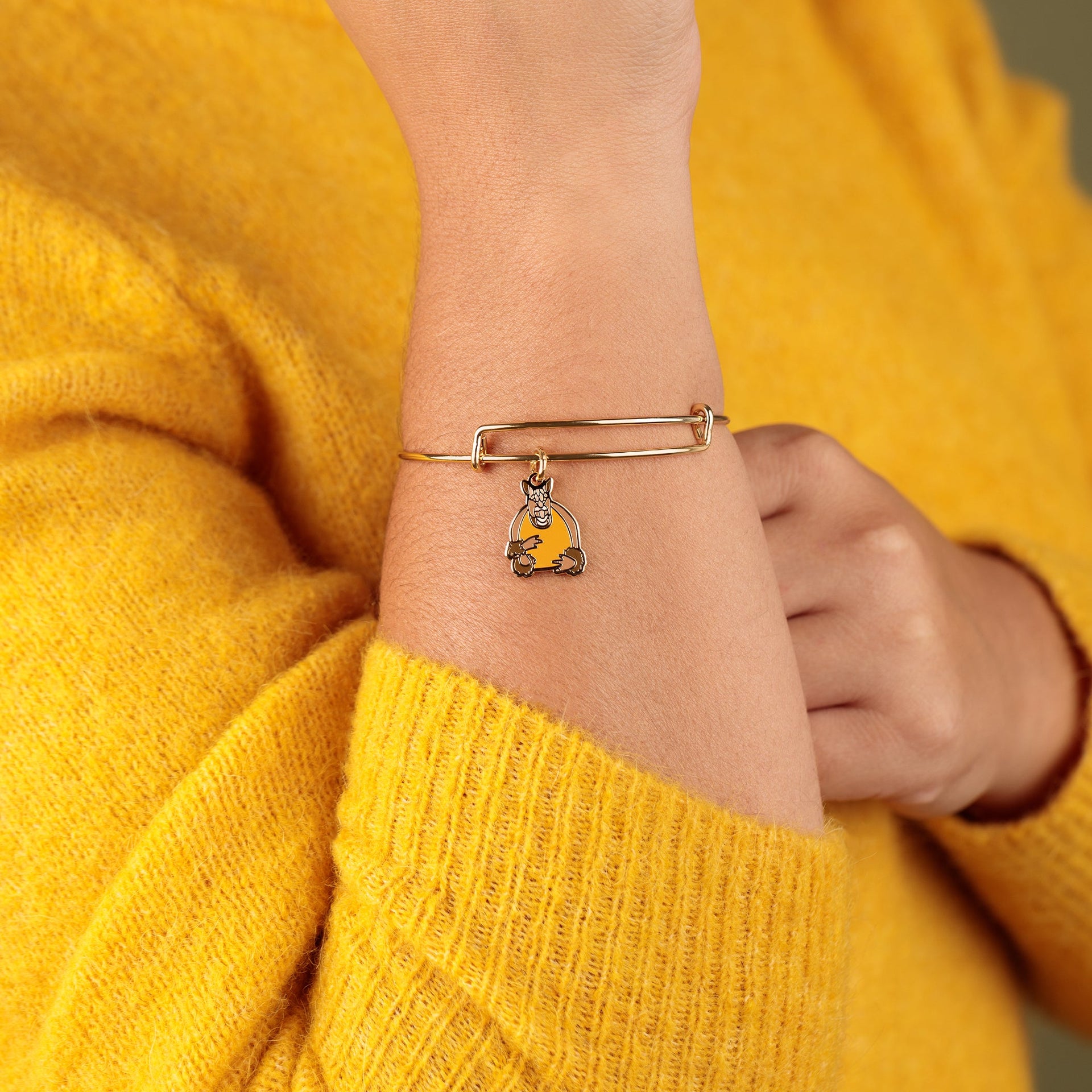 FRIENDS™ Holiday Armadillo Gold Tone Charm Bangle Bracelet