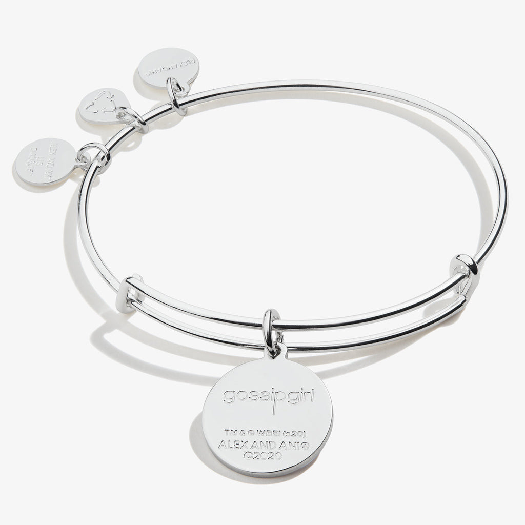 Gossip Girl Logo Charm Bangle in Silver and Black