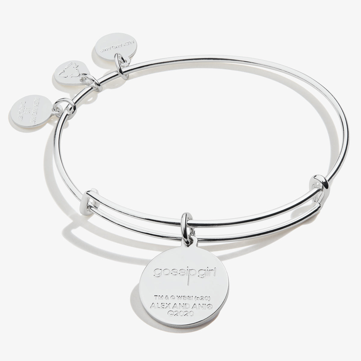 Gossip Girl Logo Charm Bangle in Silver and Black