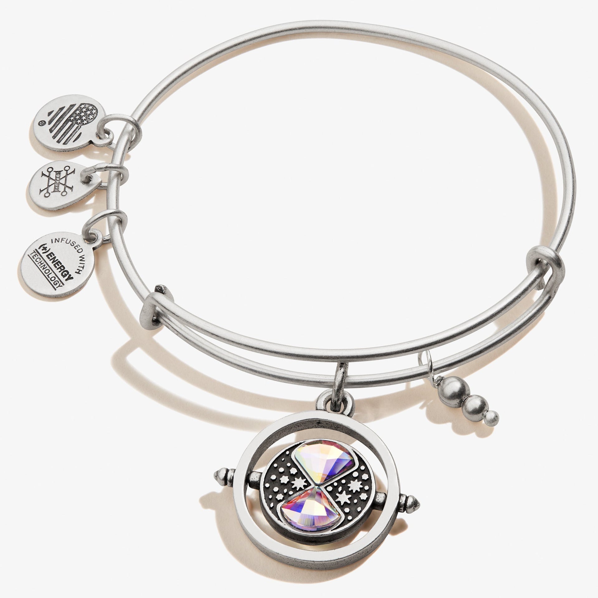Harry Potter Time Turner charm bangle bracelet with an expandable design