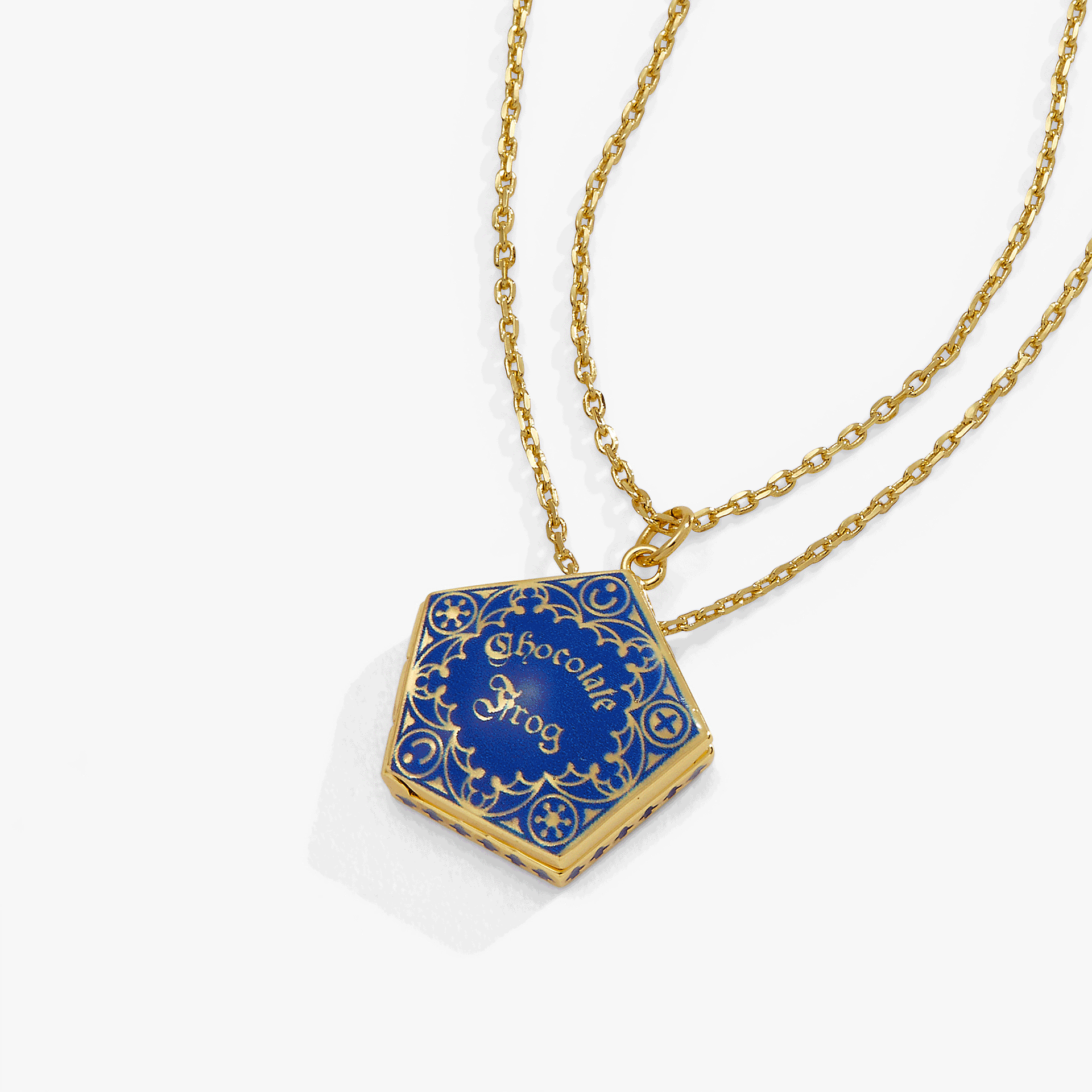 Chocolate Frog Locket Necklace Set - 2-Piece Gold & Brown Finish