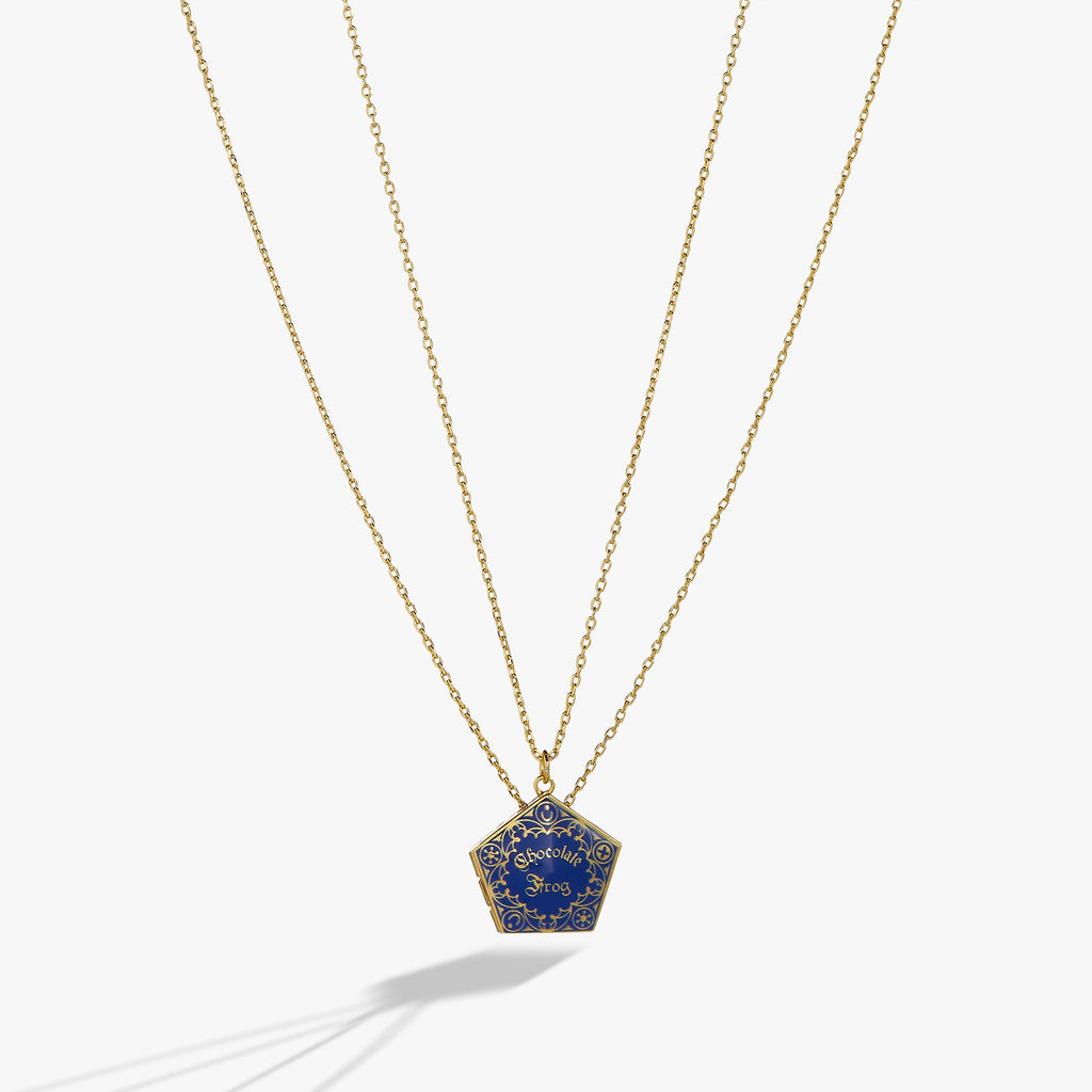 Chocolate Frog Locket Necklace Set - 2-Piece Gold & Brown Finish