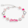 Close up of Barbie™ Charm Bracelet with iconic charms on an adjustable chain