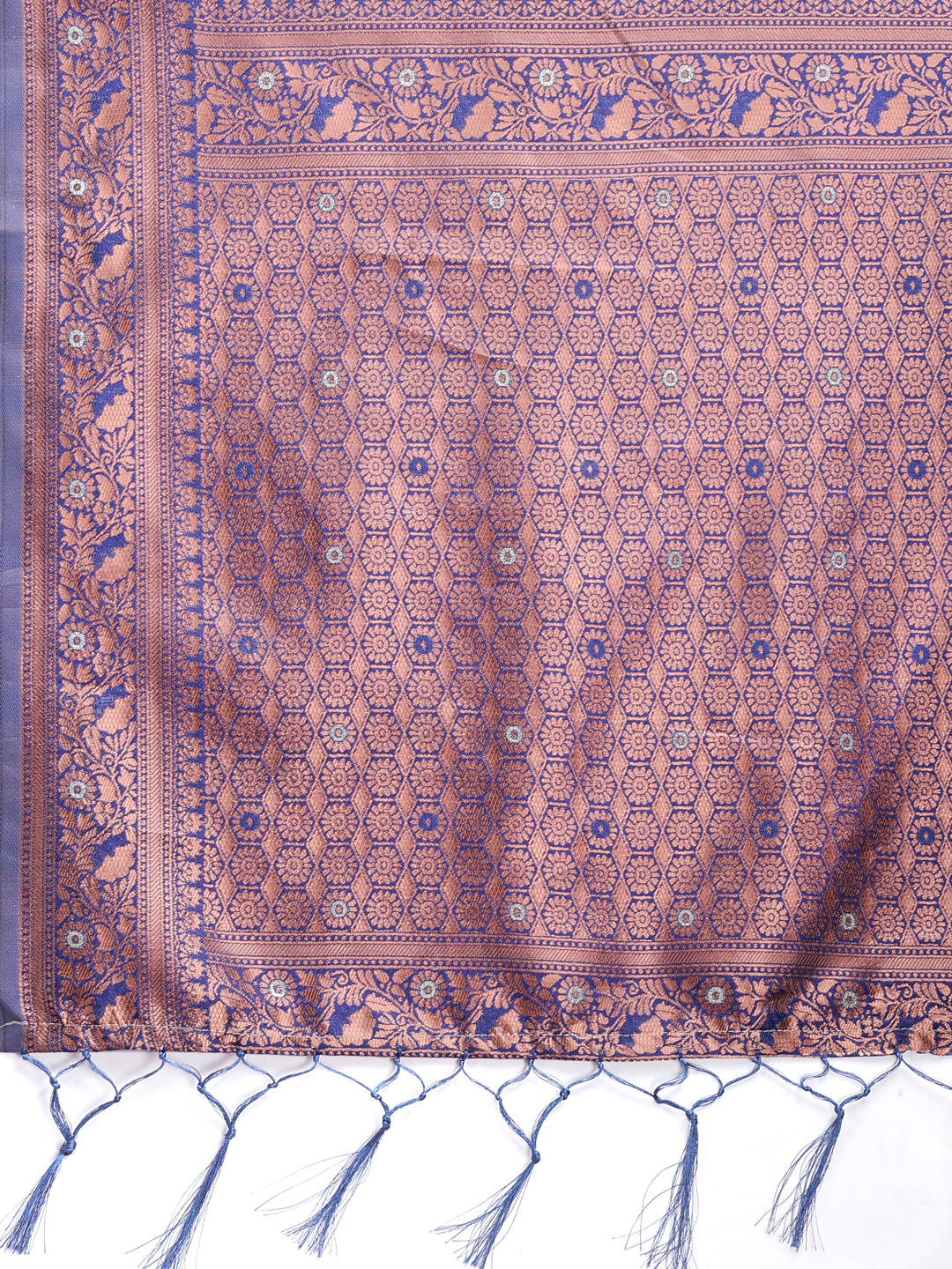 Sky Blue Cotton Saree with Contrast Pallu and Buta Work