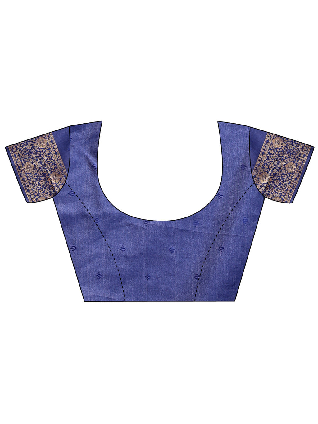 Cream & Navy Blue Banarasi Silk Saree with Zari Tassel Detail