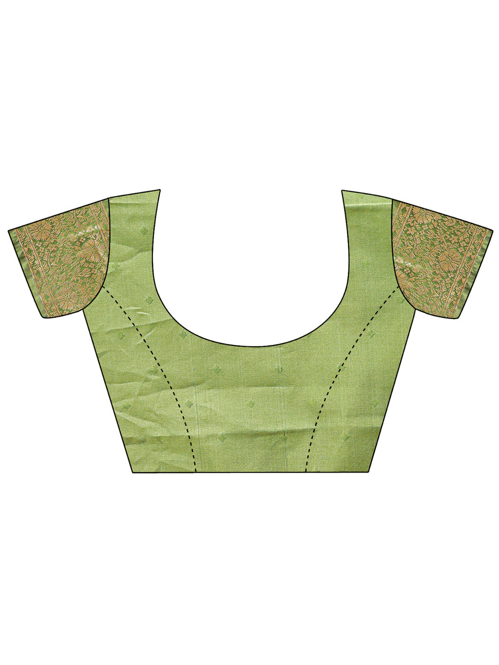Cream & Light Green Banarasi Silk Zari Woven Tassel Saree