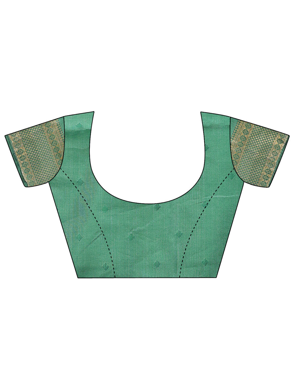 Cream & Green Banarasi Silk Saree with Traditional Zari Work