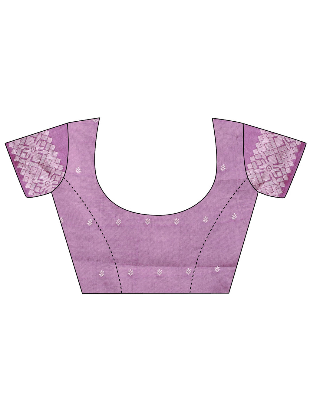 Purple Linen Cotton Saree with Geometric Tribal Weave