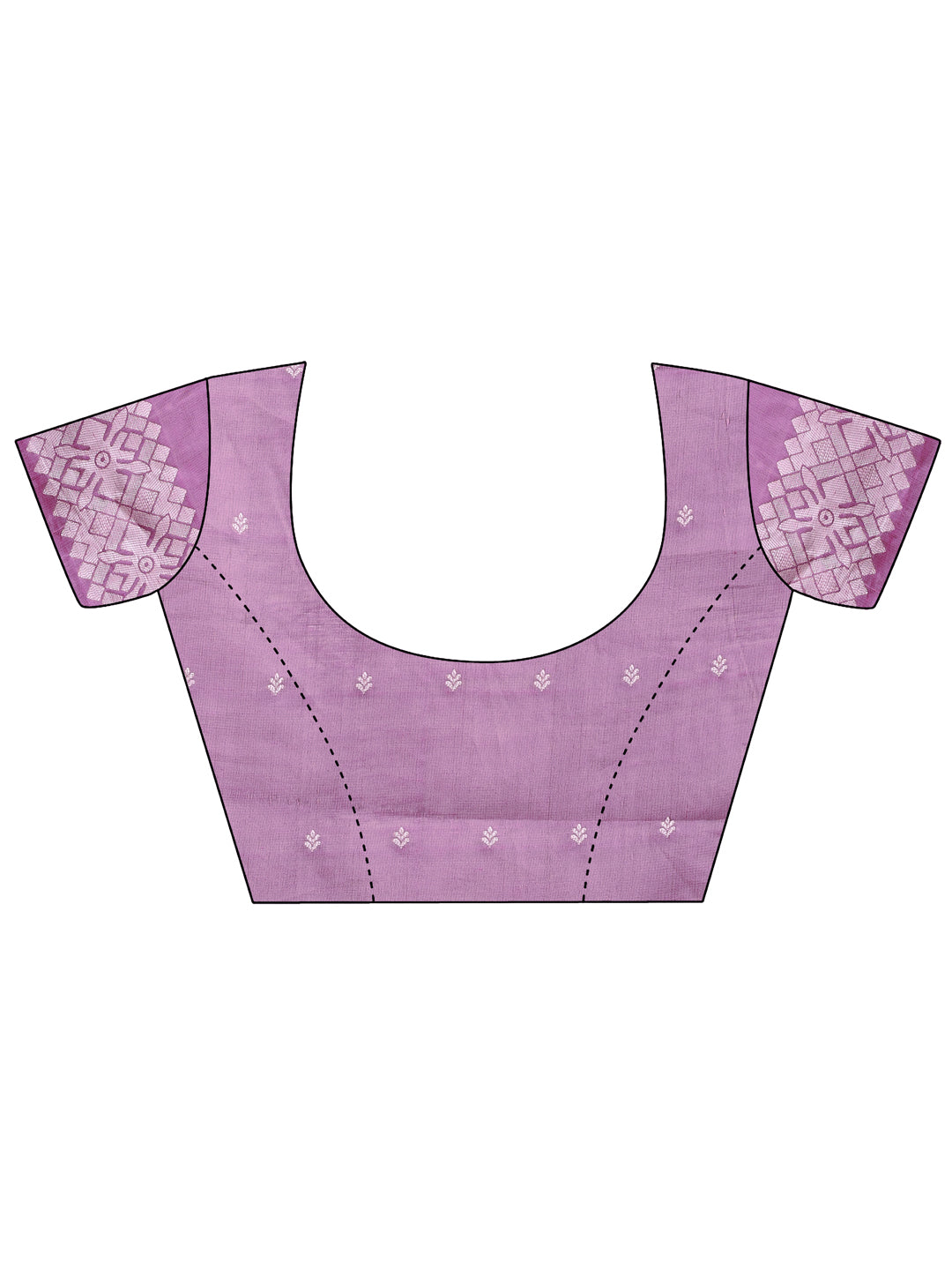 Purple Linen Cotton Saree with Geometric Tribal Weave
