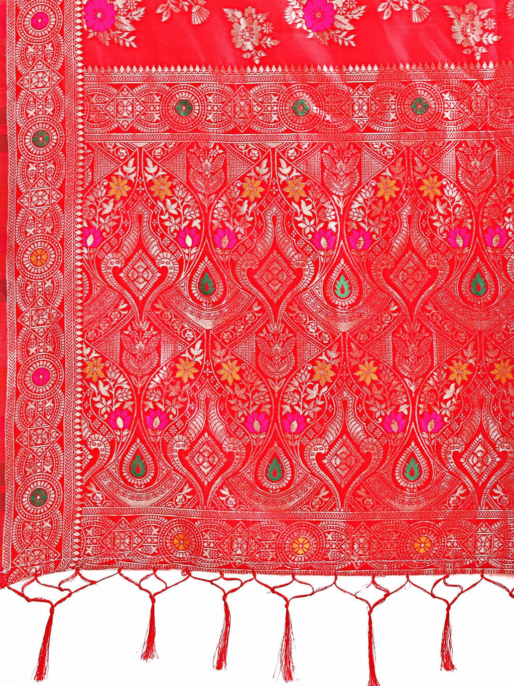 Black Banarasi Cotton Saree with Zari Leaf Motifs