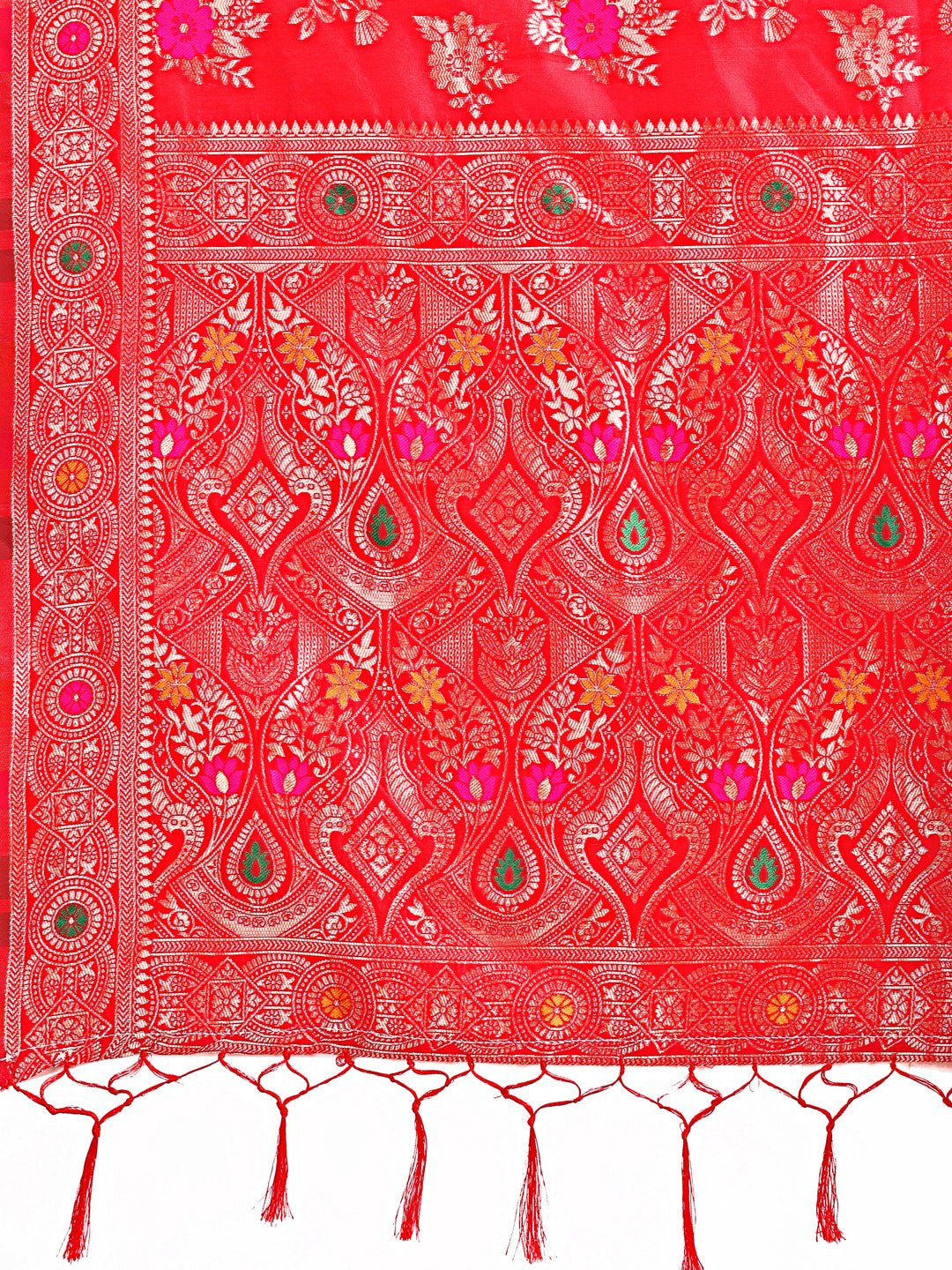 Black Banarasi Cotton Saree with Zari Leaf Motifs