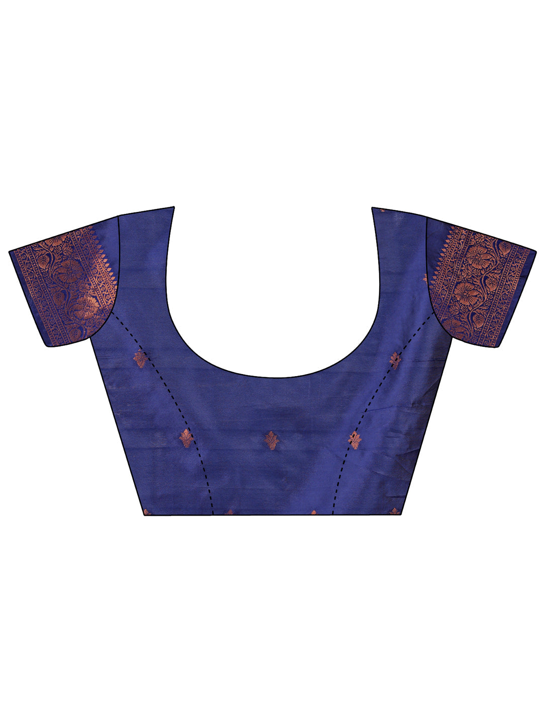 Radiant Lichi Silk Saree with Geometric Pattern in Blue Copper Grey