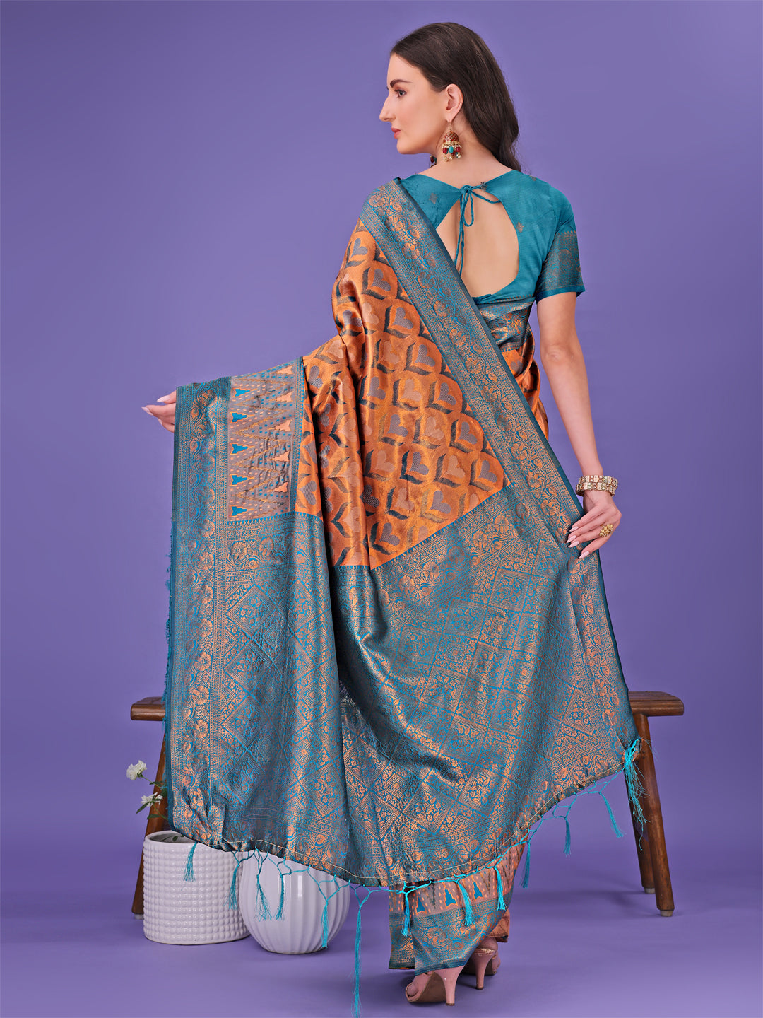 Radiant Lichi Silk Saree with Traditional Zari Work