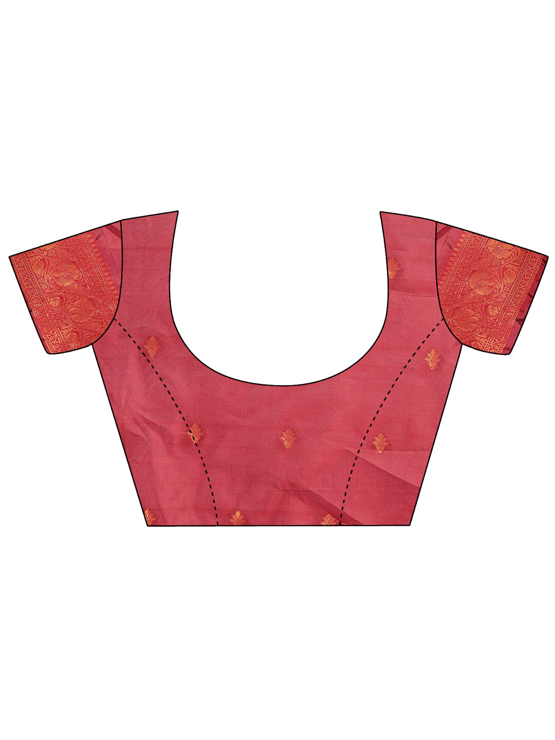 Radiant Lichi Silk Saree in Beige and Red with Gold Accents