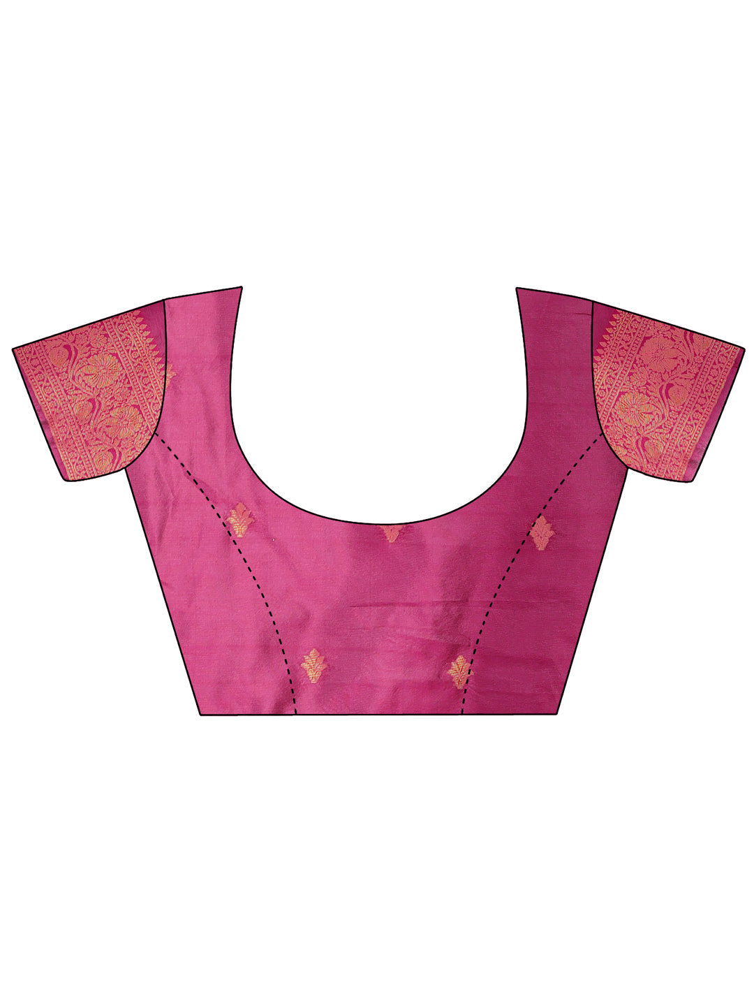 Radiant Lichi Silk Saree with Geometric Pattern in Pink and Maroon